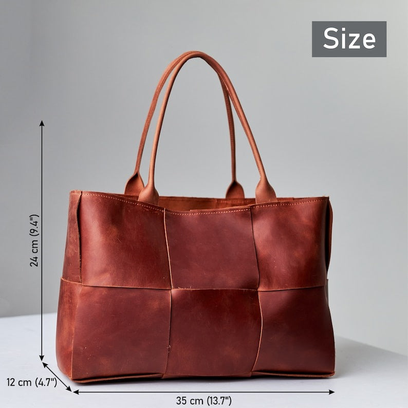 VT LEATHER TOTE FOR WOMEN