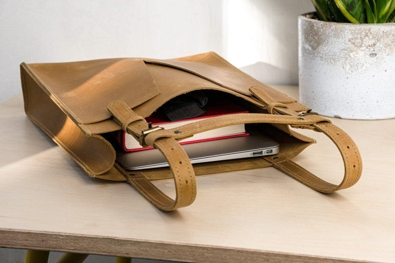 VT LEATHER TOTE FOR WOMEN