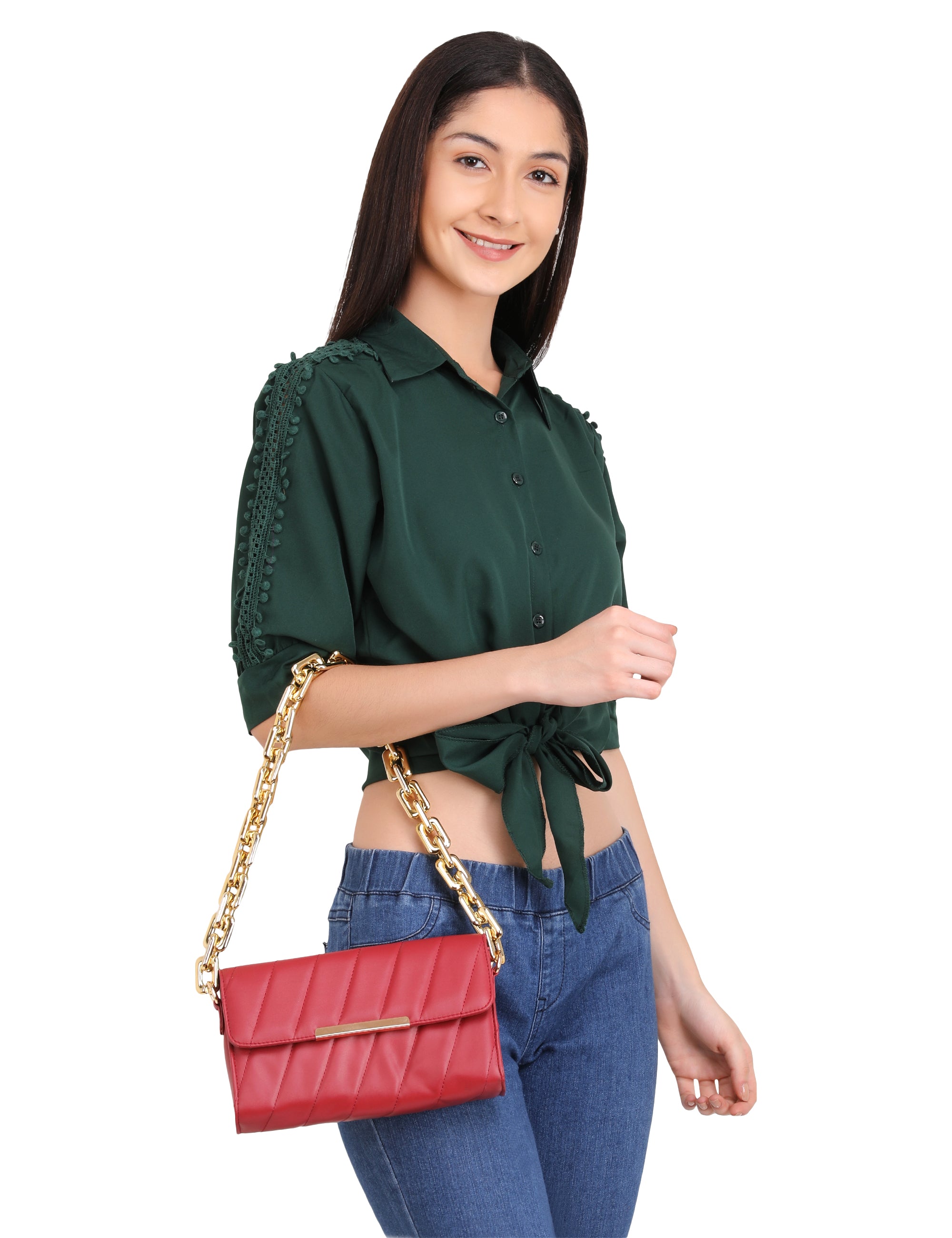 Flap Gold Plated Shoulder Bag