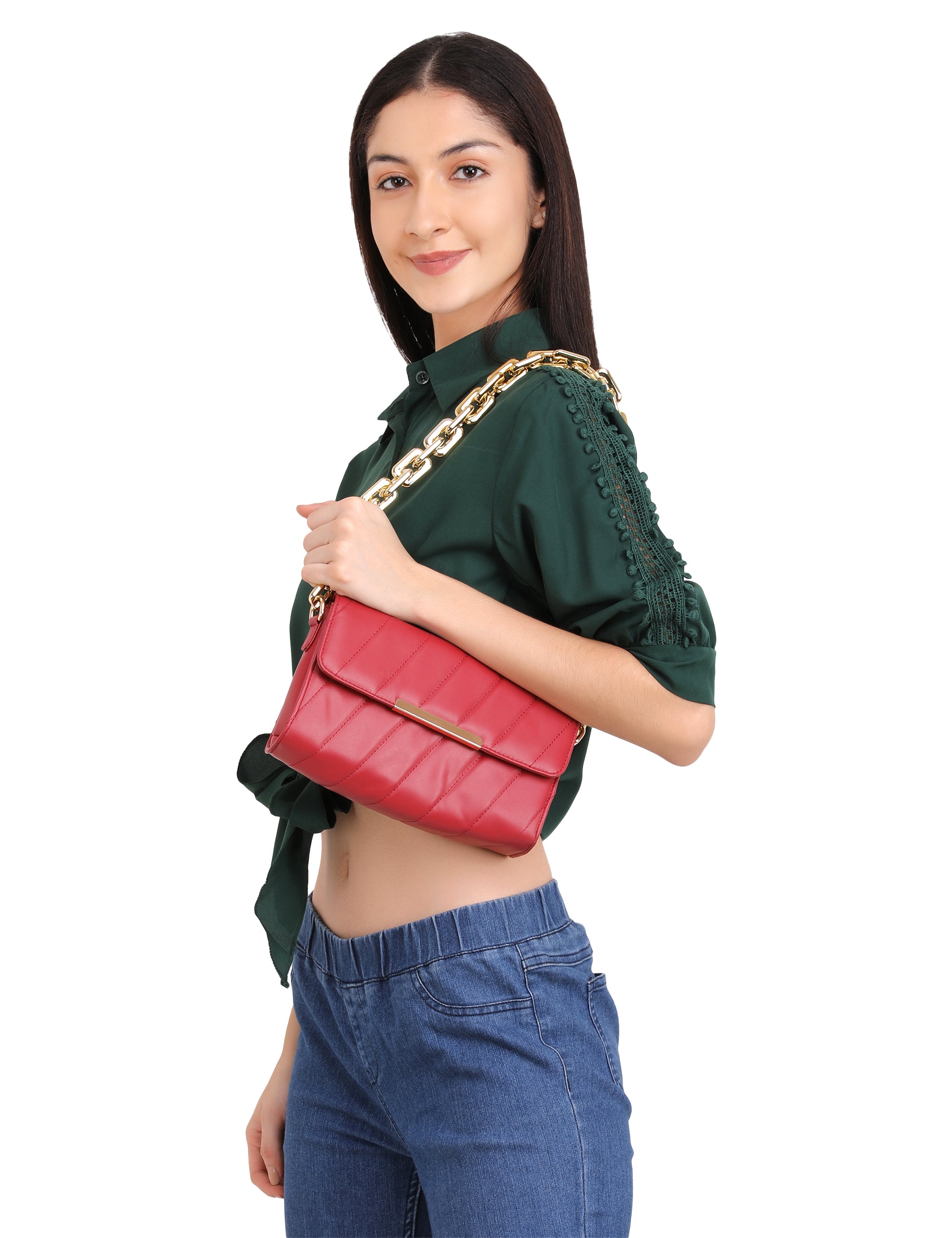 Flap Gold Plated Shoulder Bag