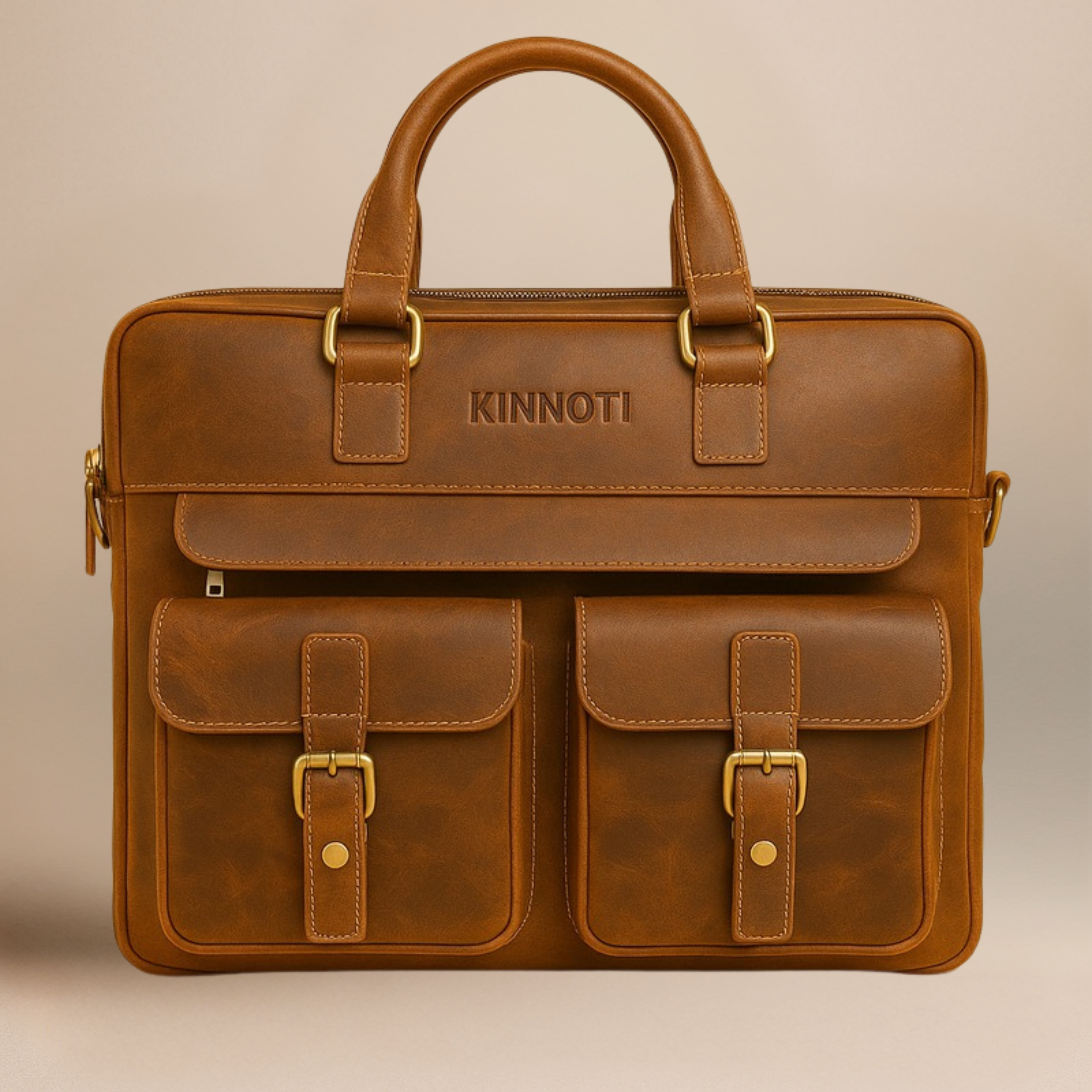 Multi Pocket Leather Laptop Bag