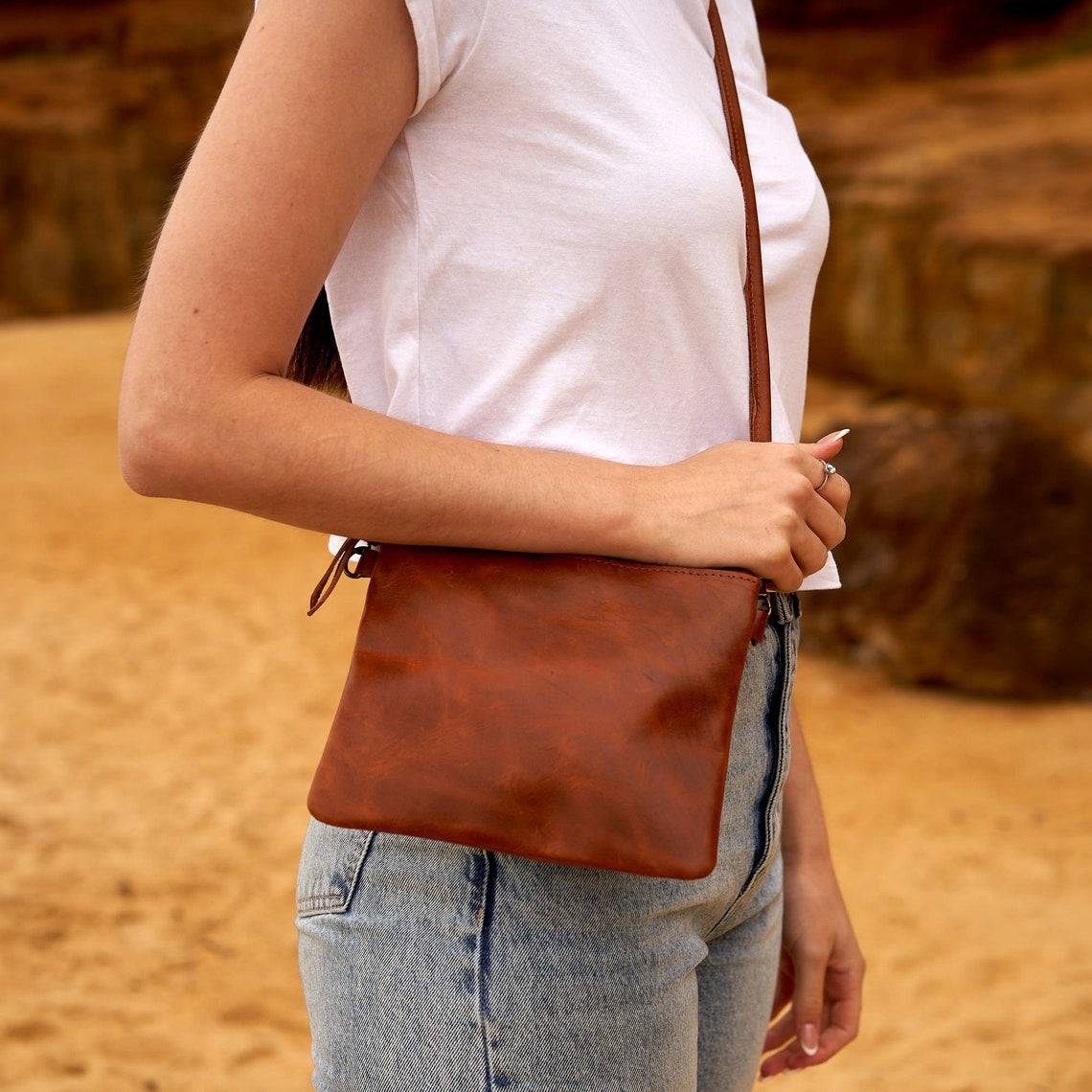 Tan Leather Sling Bag