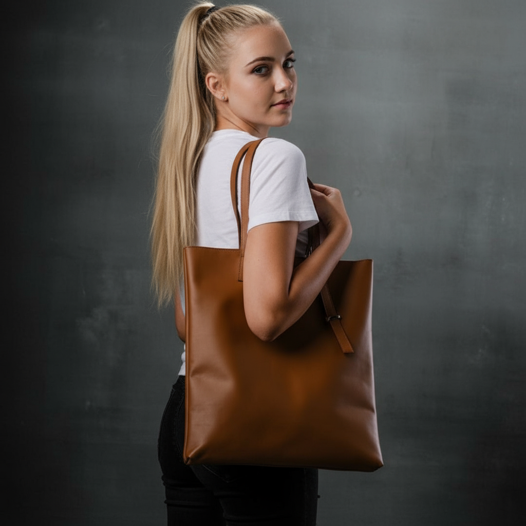 VT LEATHER TOTE FOR WOMEN