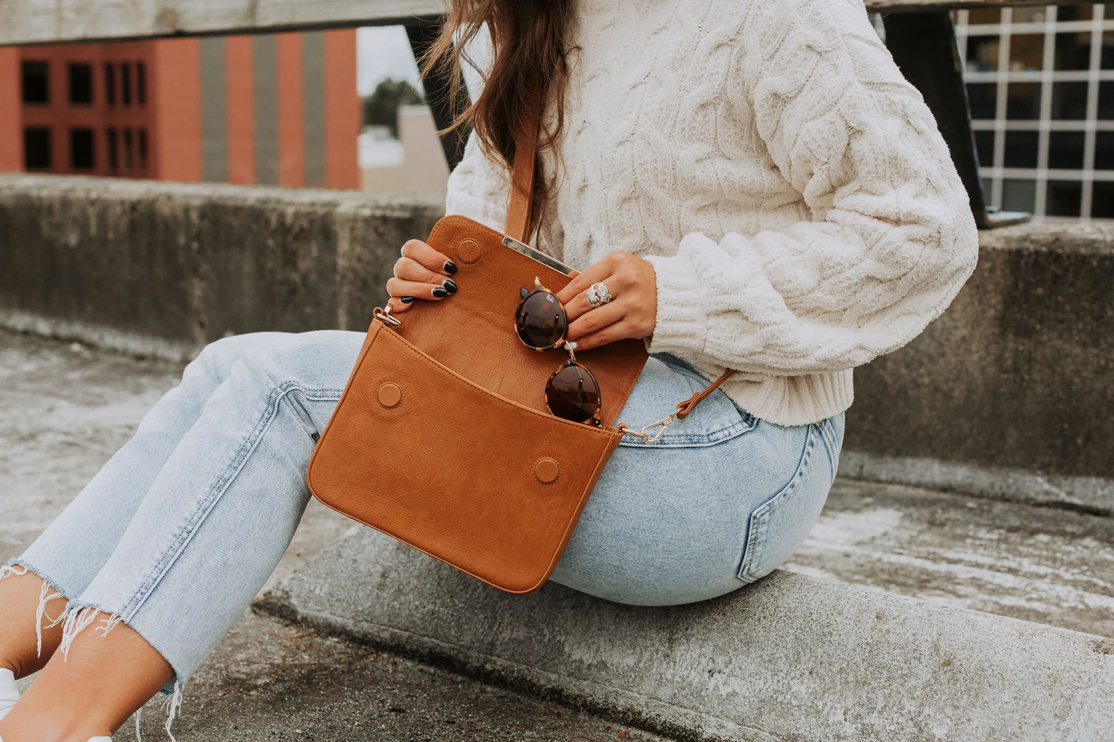 Leather crossbody bags for women