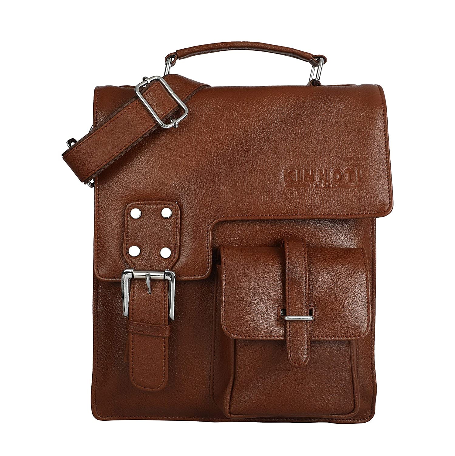 kinnoti 100% Genuine Leather Messenger Bag For Men