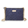 Load image into Gallery viewer, Kinnoti Apparel &amp; Accessories Blue Quilted Suede Leather Sling Bag