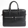Load image into Gallery viewer, Kinnoti Black Double Side Zipper Leather Laptop Bag
