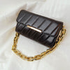 Load image into Gallery viewer, kinnoti Black Flap Gold Plated Shoulder Bag