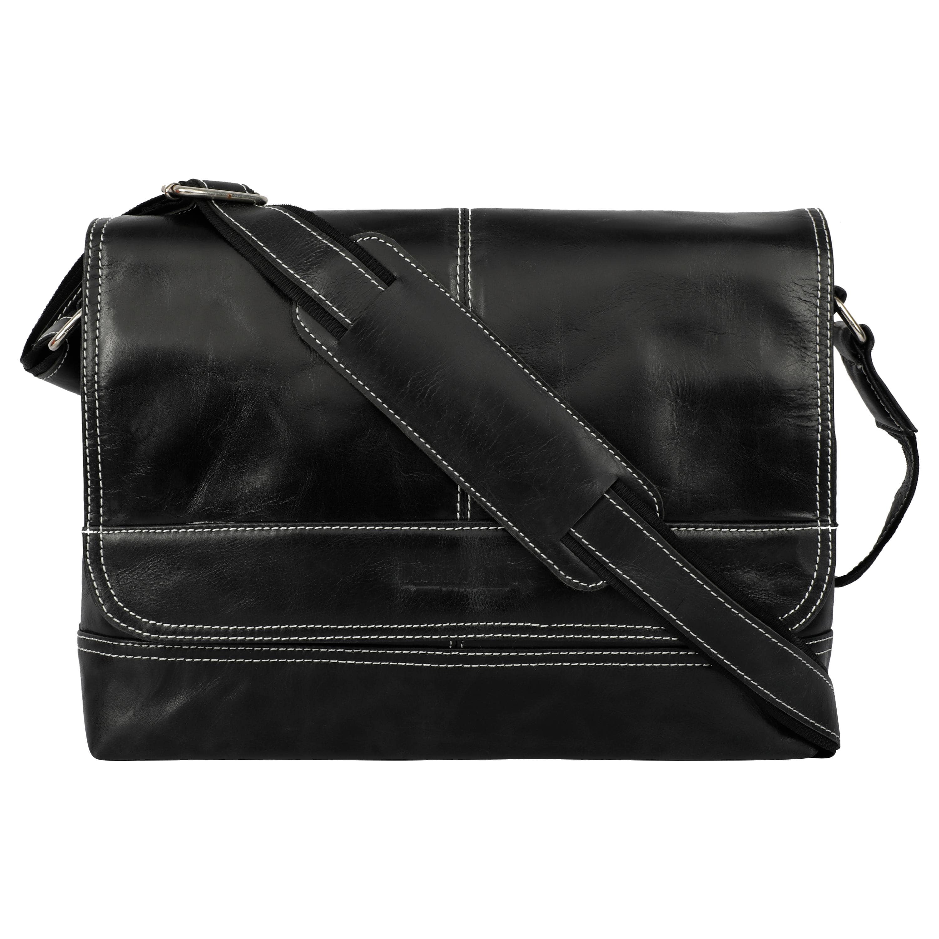 kinnoti Black Premium Genuine Leather Messenger Bag
