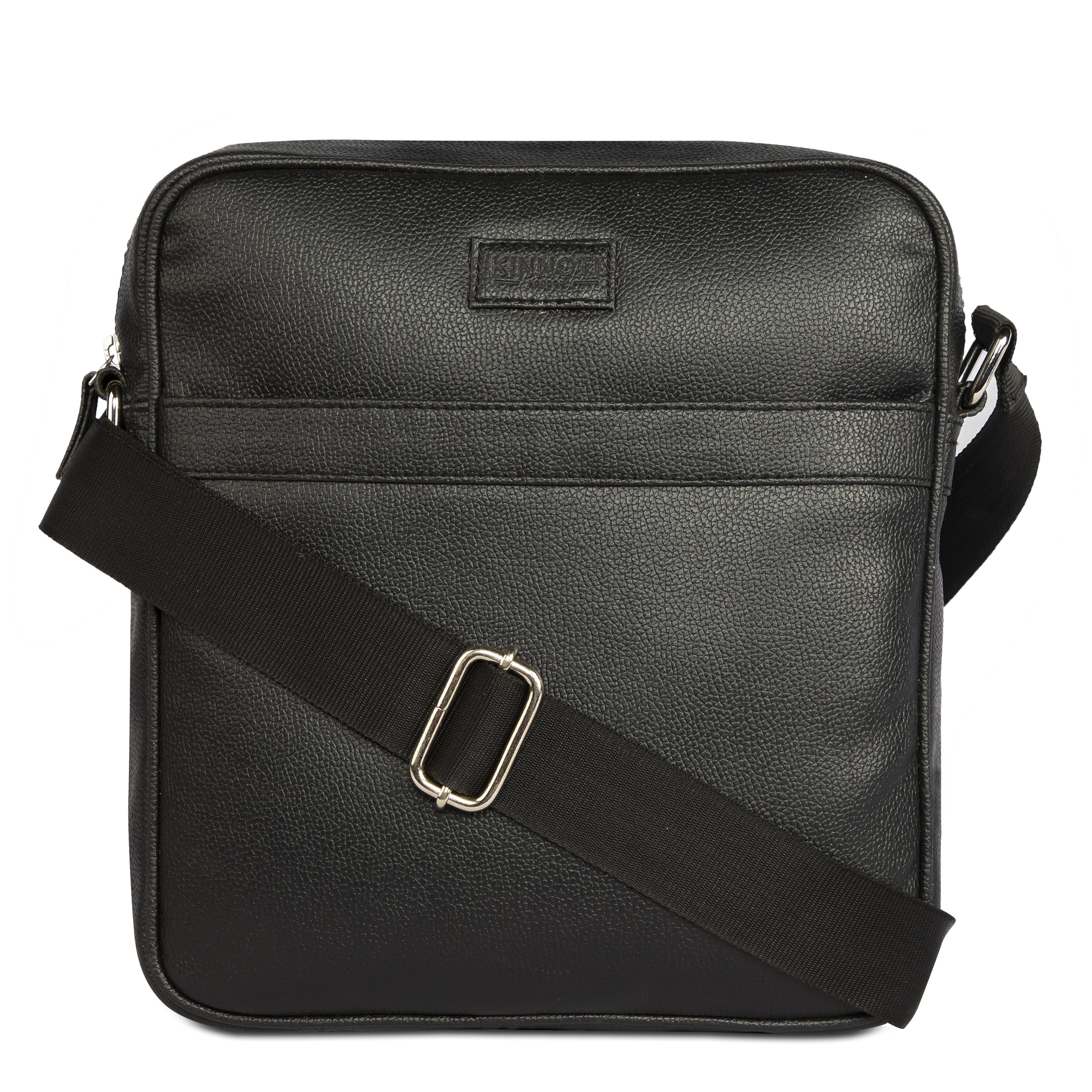 kinnoti Black Vegan Leather Messenger Bag