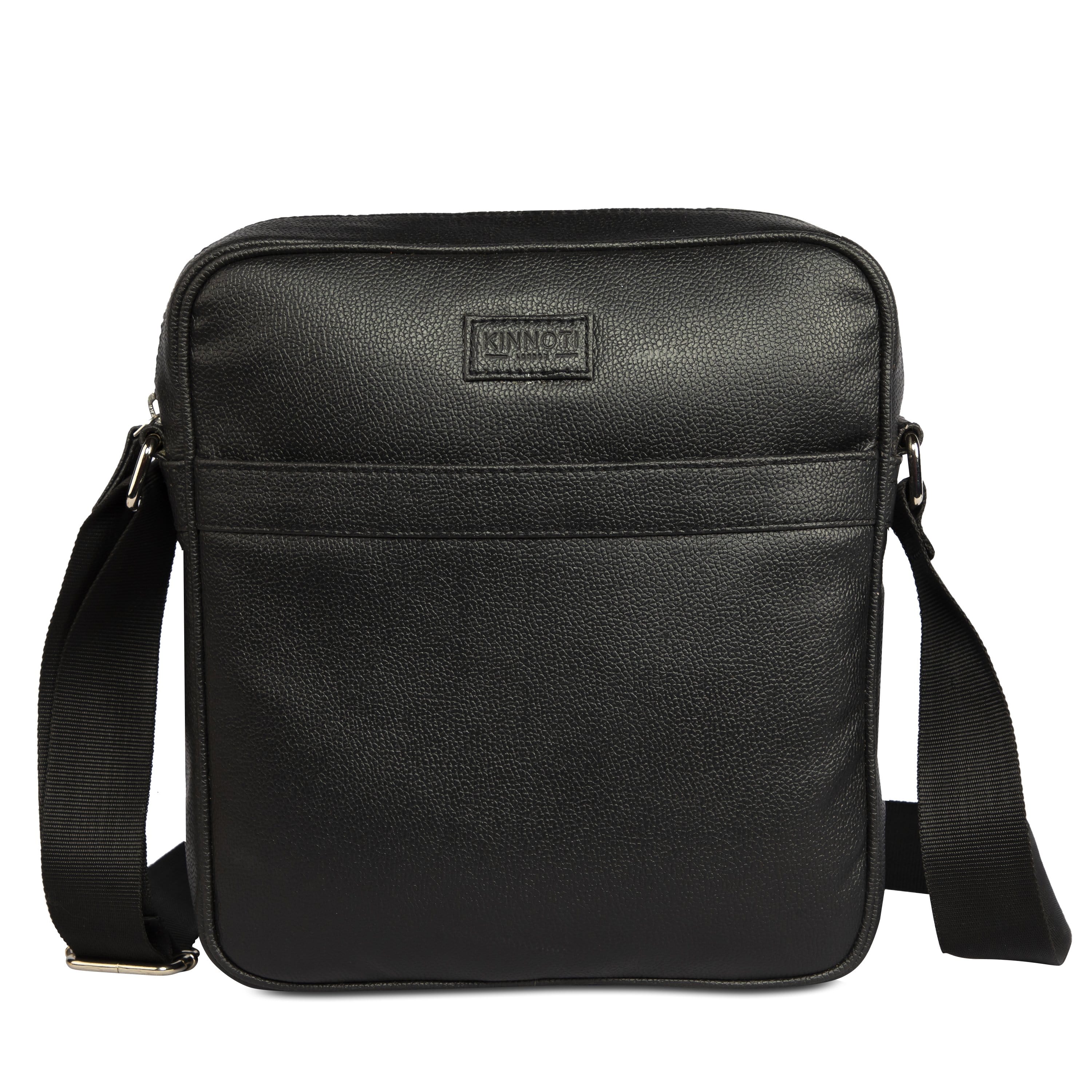 kinnoti Black Vegan Leather Messenger Bag