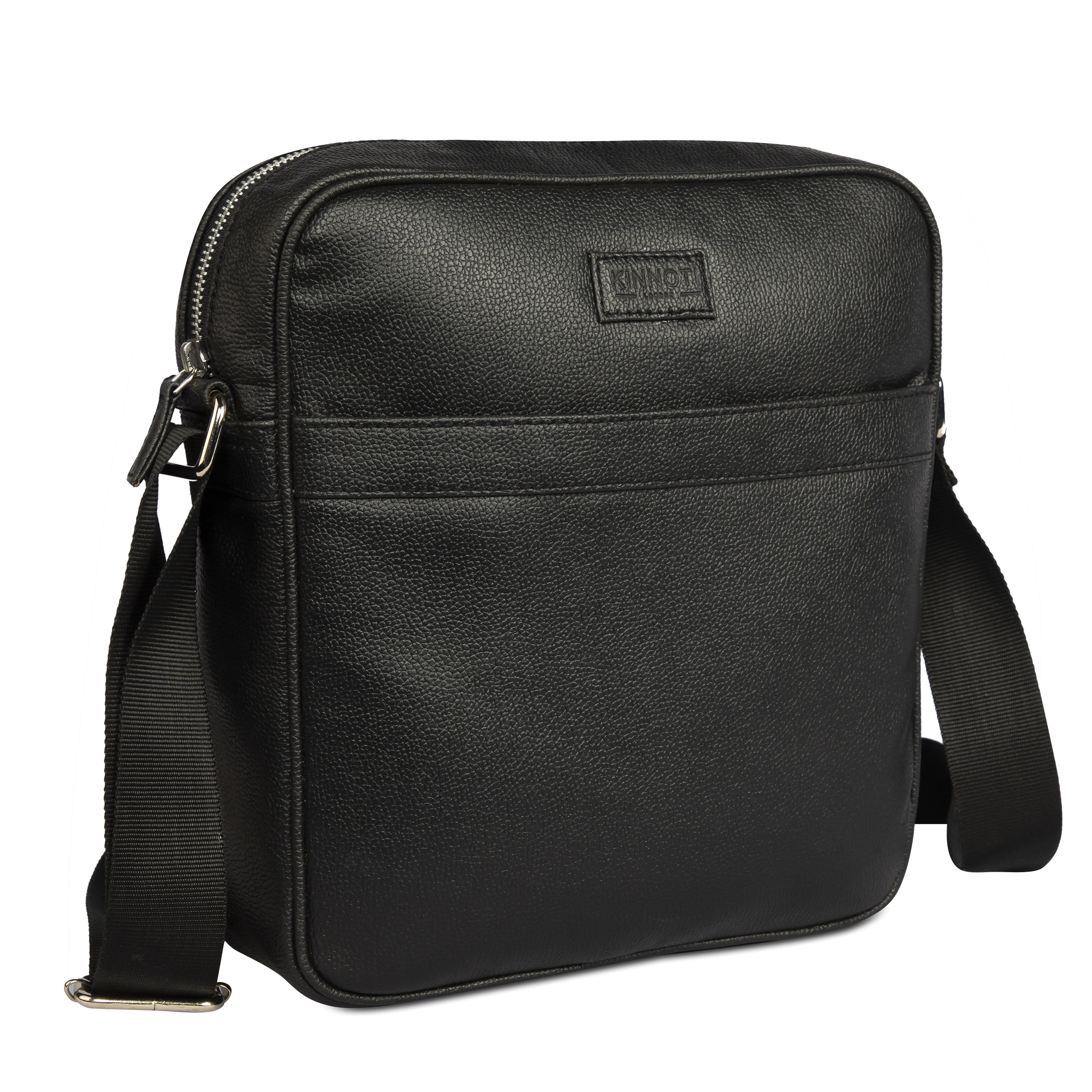 kinnoti Black Vegan Leather Messenger Bag