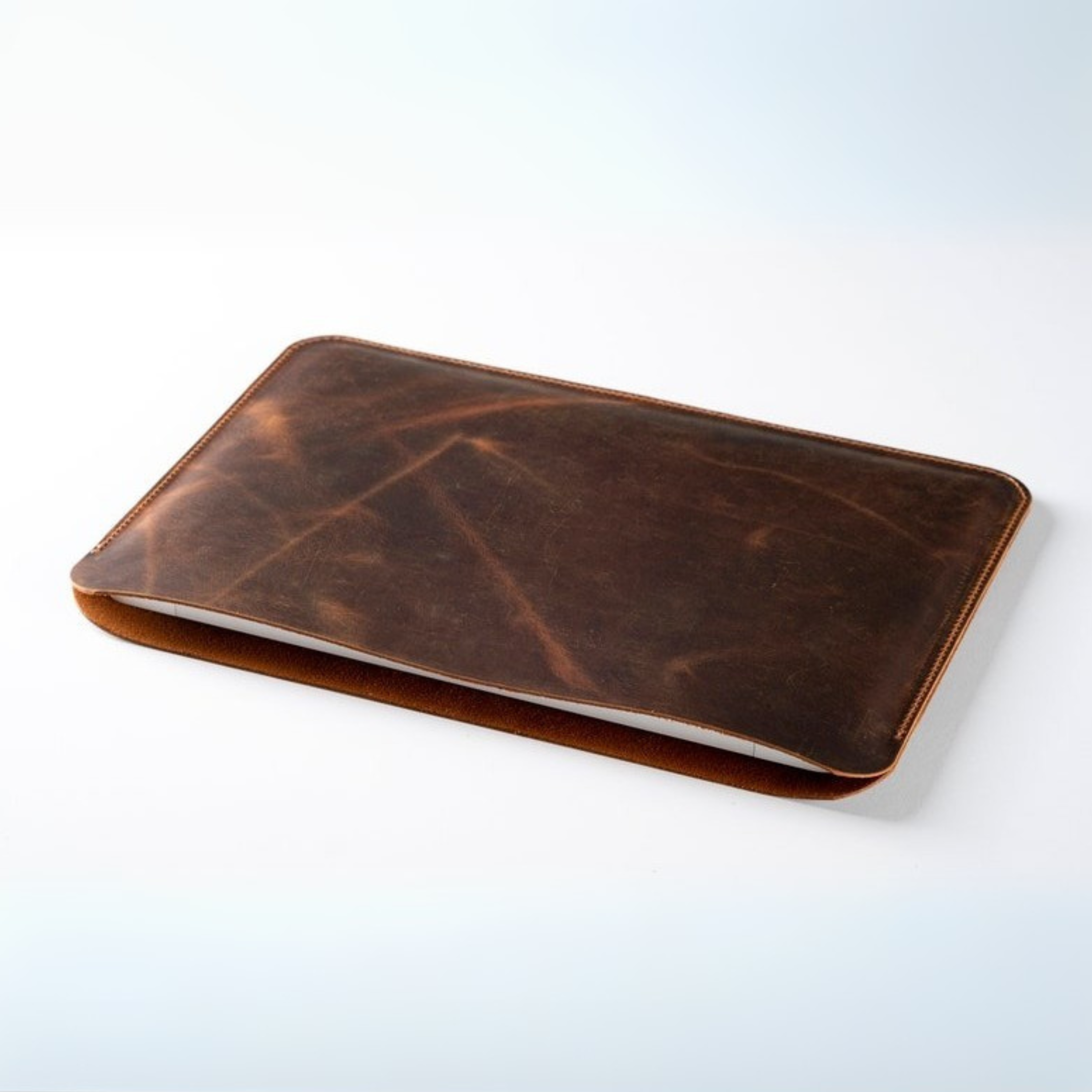 Kinnoti Brown Boston Leather Laptop Sleeve