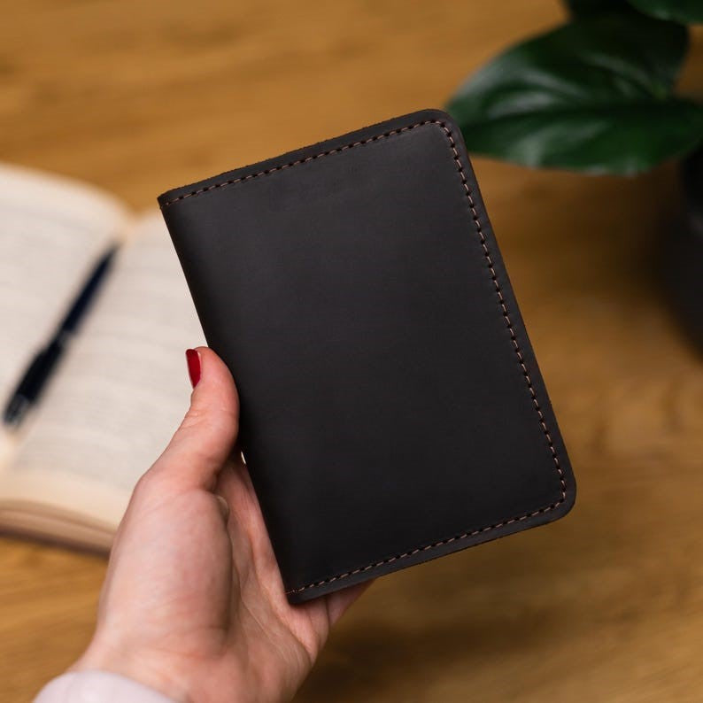 Kinnoti Brown Leather Passport Holder