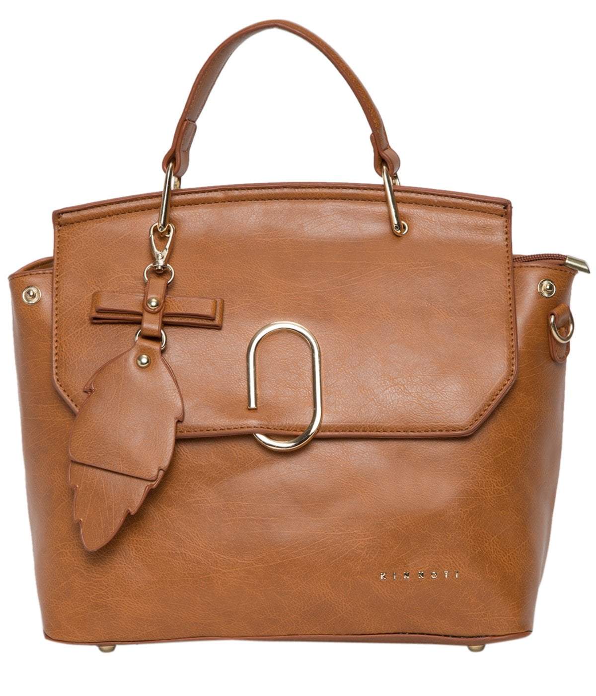 kinnoti Brown Leather Satchel Bag