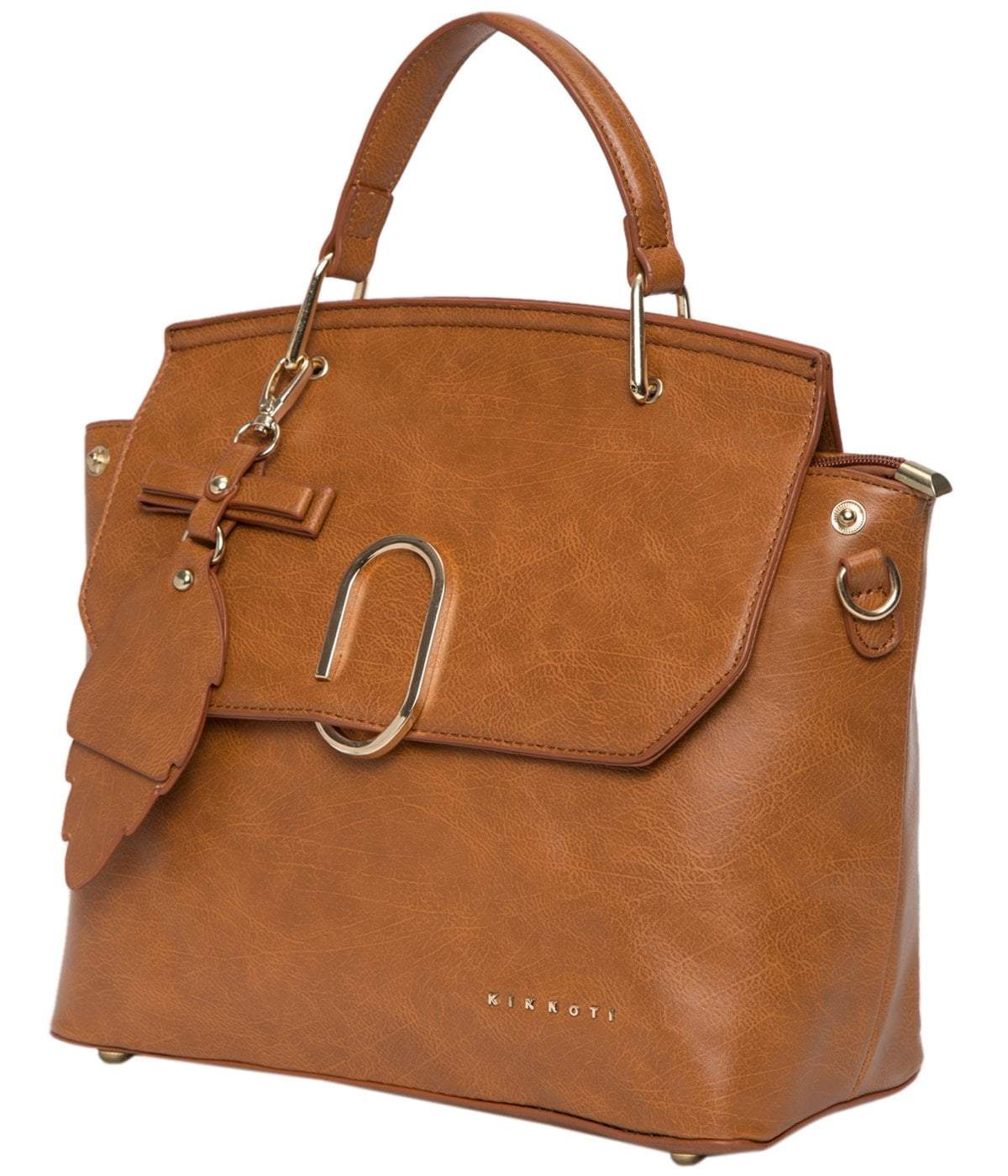 kinnoti Brown Leather Satchel Bag