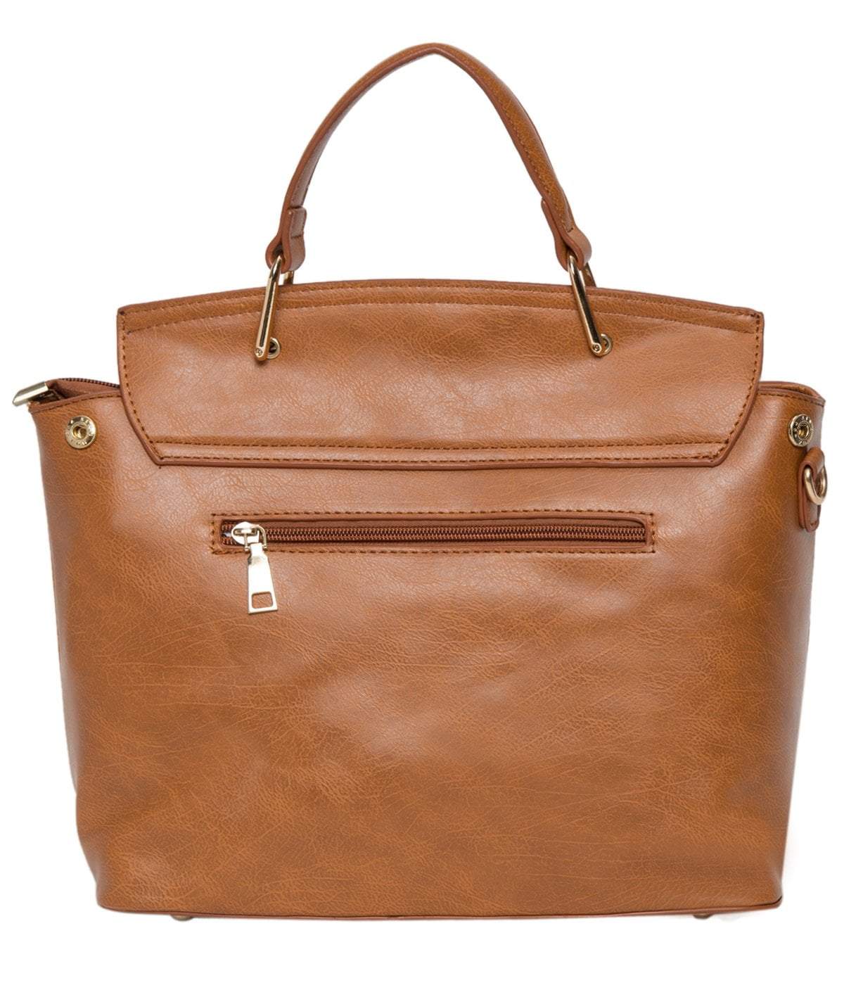 kinnoti Brown Leather Satchel Bag