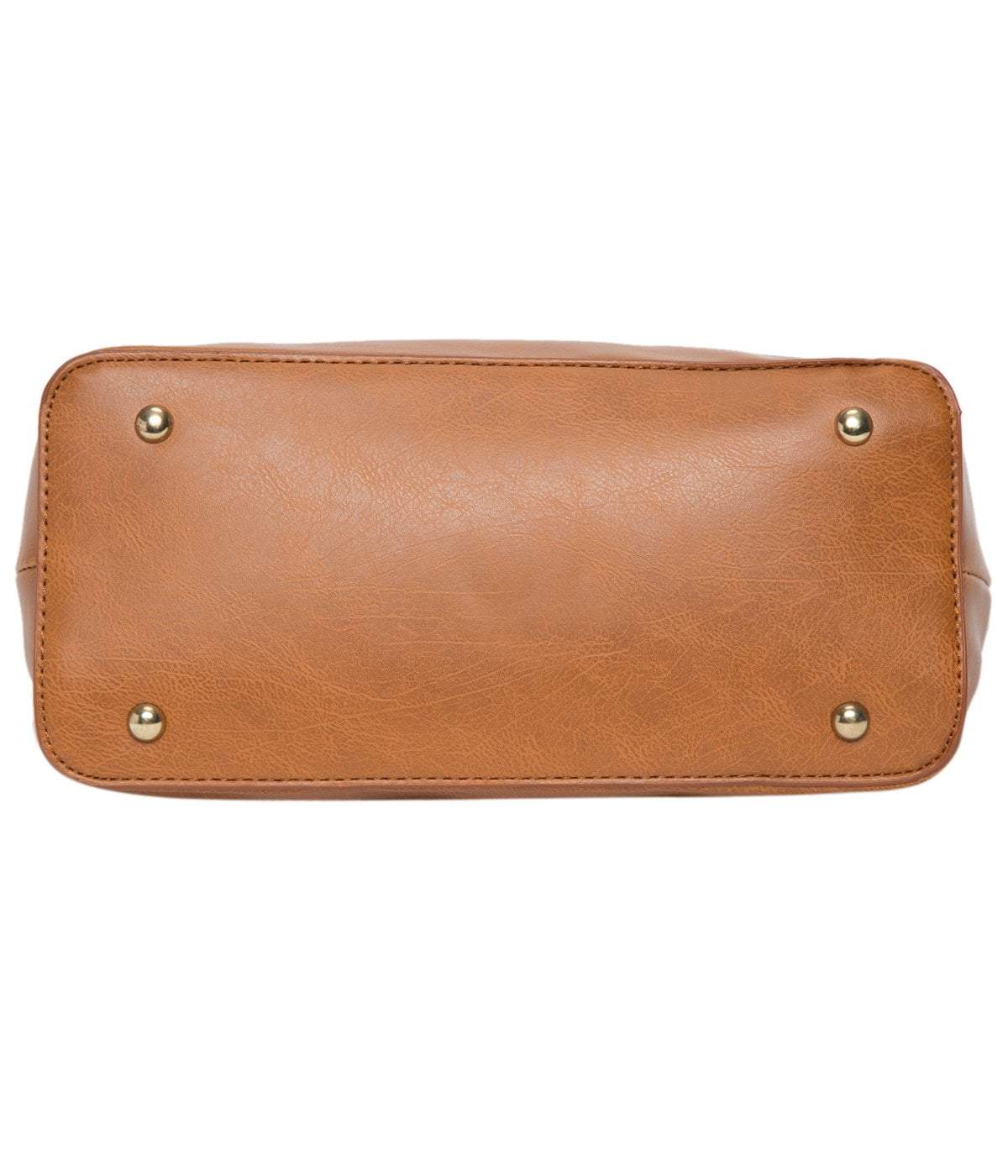 kinnoti Brown Leather Satchel Bag