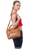 kinnoti Brown Leather Satchel Bag