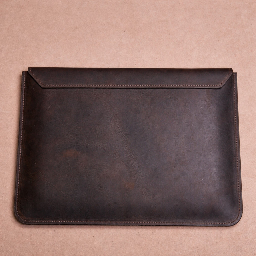 Kinnoti Brown Ripon Leather Laptop Sleeve