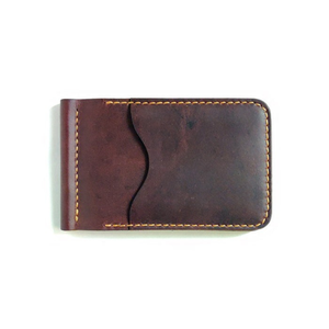 Kinnoti Brown Slim Leather Money Clipper