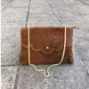 Load image into Gallery viewer, Kinnoti Brown Suede Leather Sling Bag