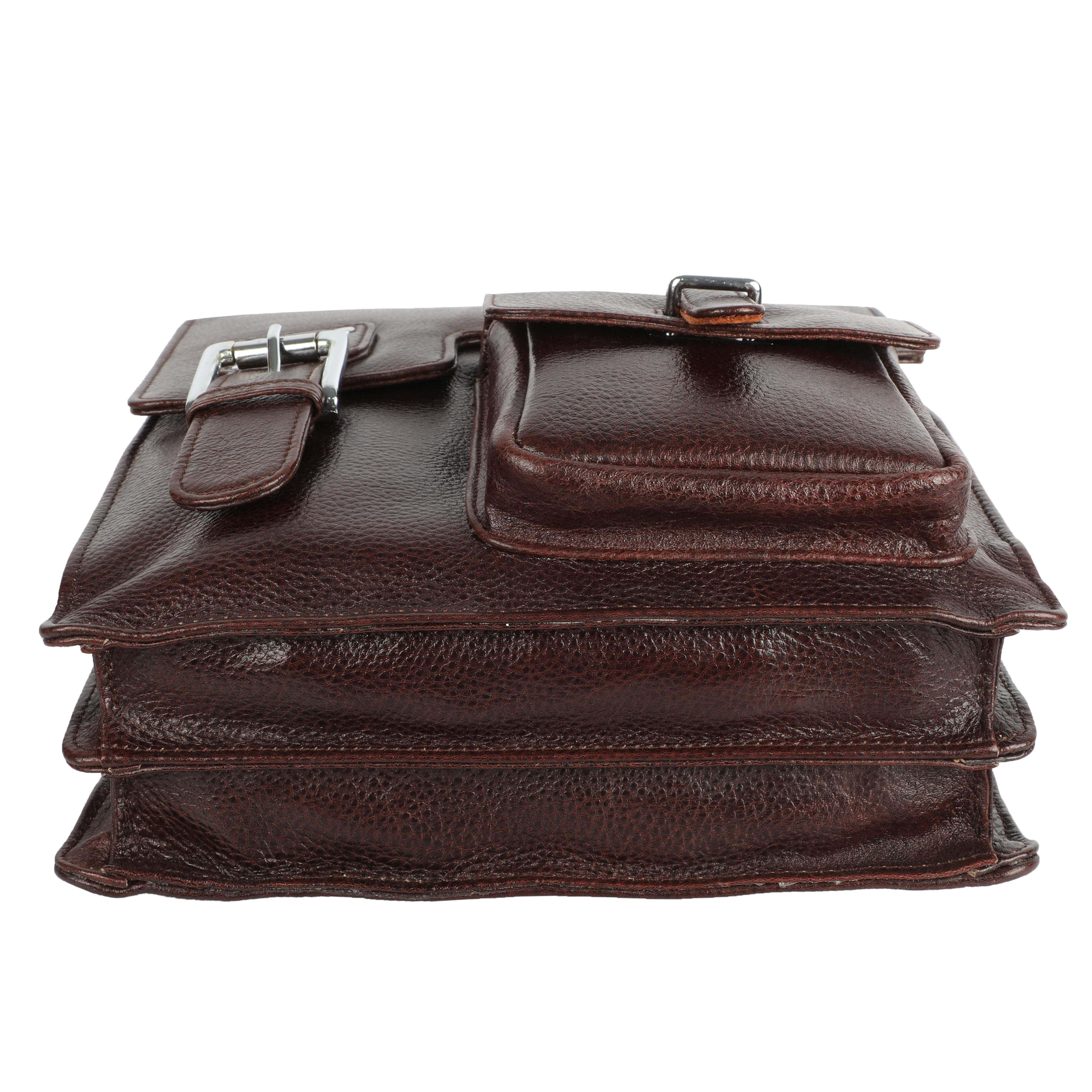 kinnoti Brown Unisex Genuine Leather Messenger & iPad Bag