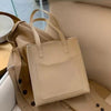 Load image into Gallery viewer, kinnoti Cream Faux Leather Tote Bag