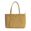Load image into Gallery viewer, kinnoti Cream Quilted Vegan Leather Tote Bag