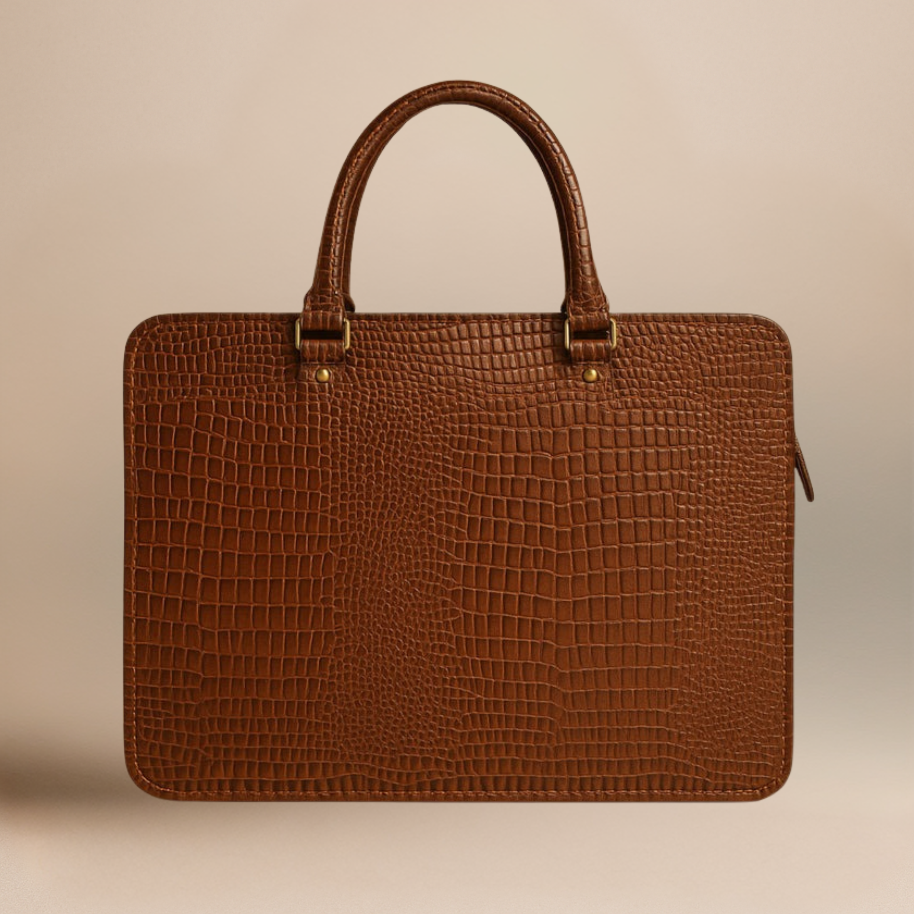 Kinnoti Croco Pattern Marron Laptop Bag