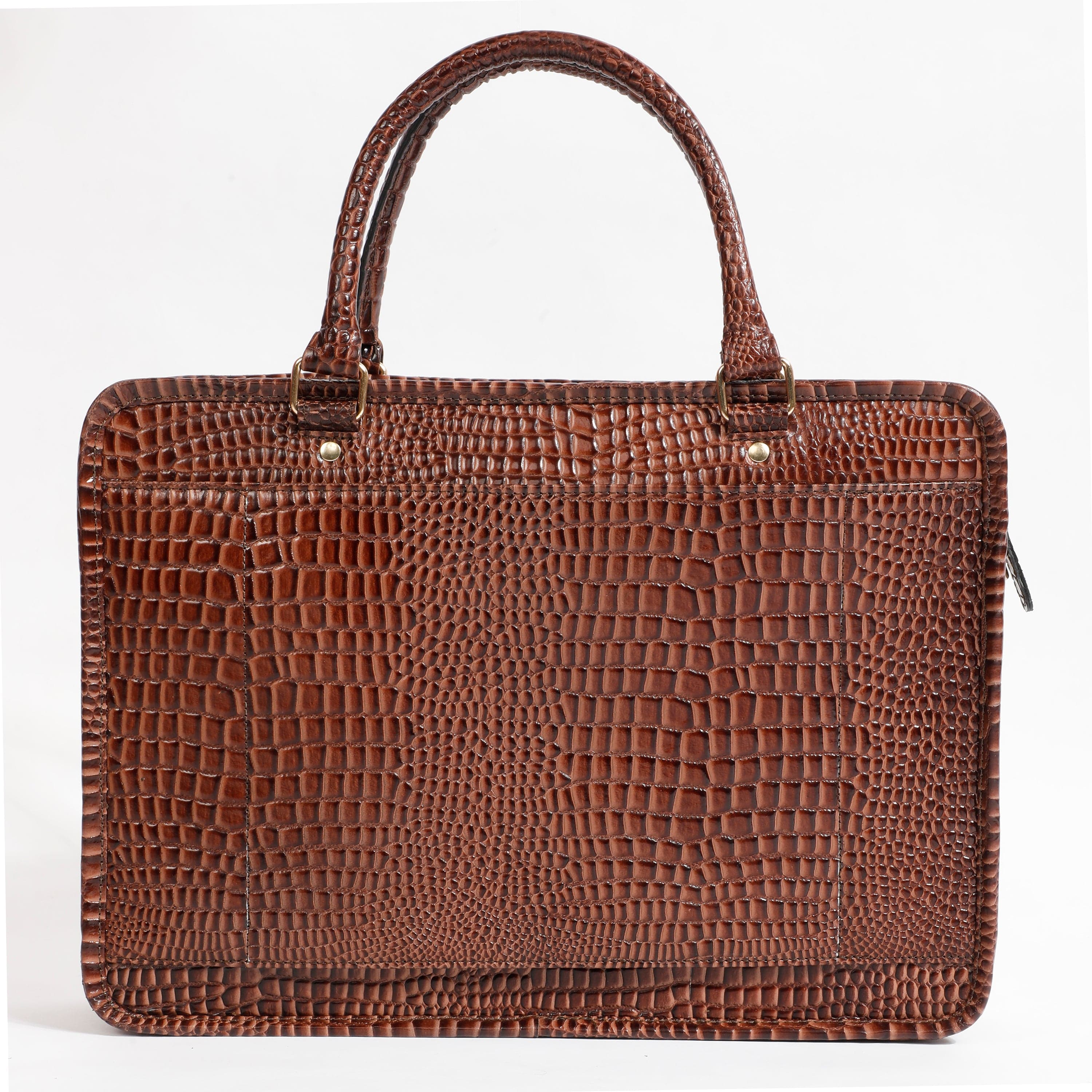 Kinnoti Croco Pattern Marron Laptop Bag