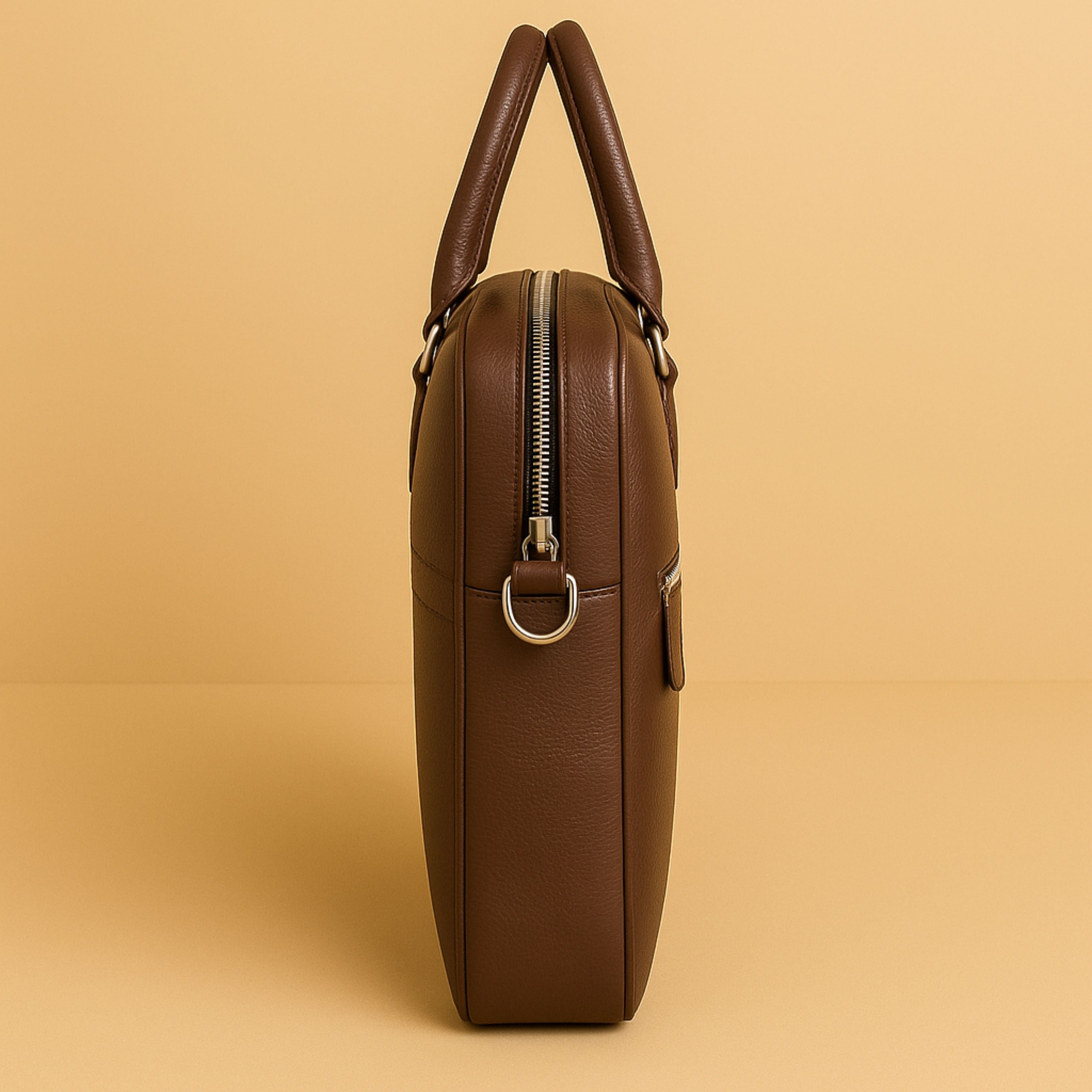 Kinnoti Double Side Zipper Leather Laptop Bag