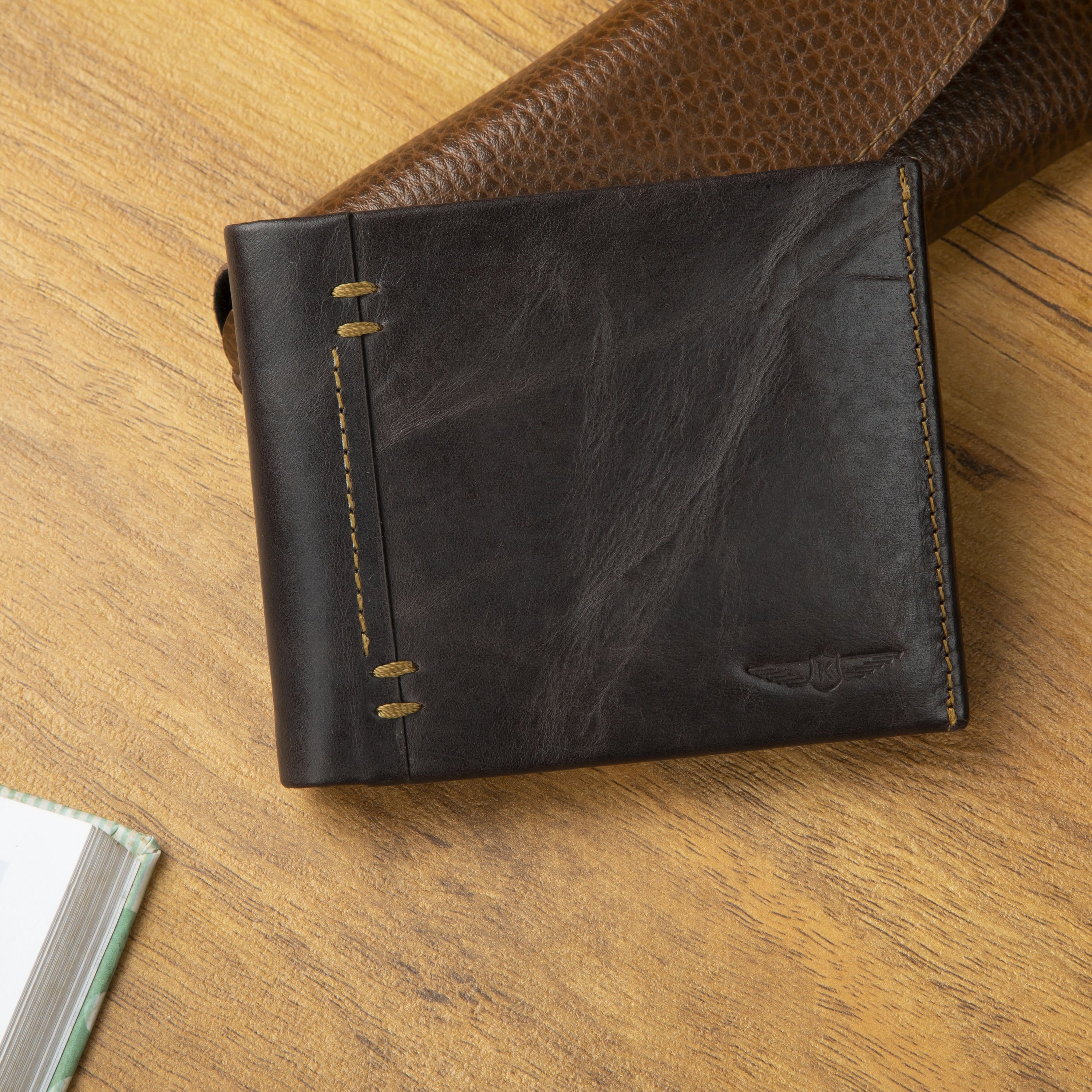 kinnoti Genuine Leather Dark Brown Wallet