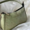 kinnoti Green Croco Textured Shoulder Bag
