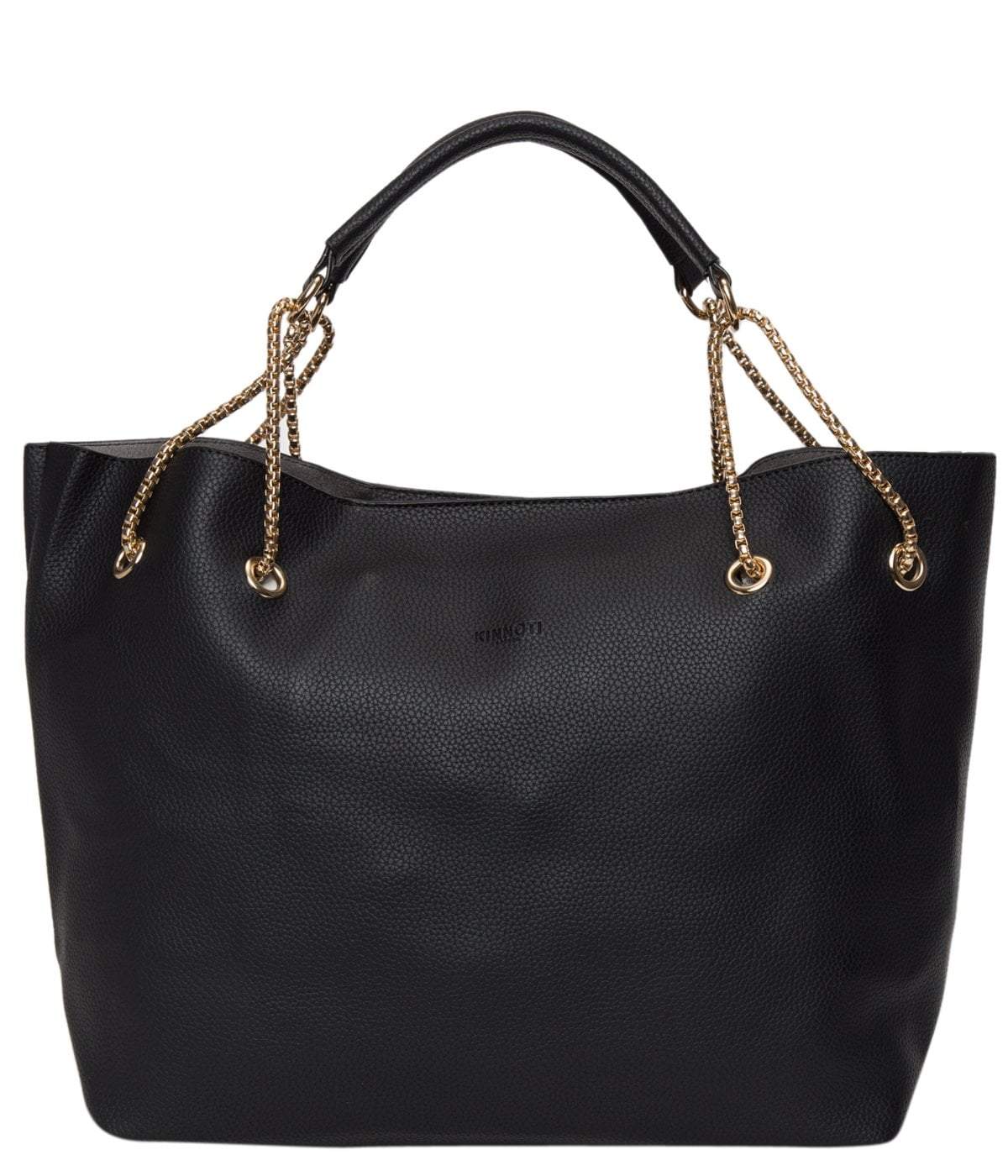 kinnoti Handbags Black Black color Chain Tote Bag