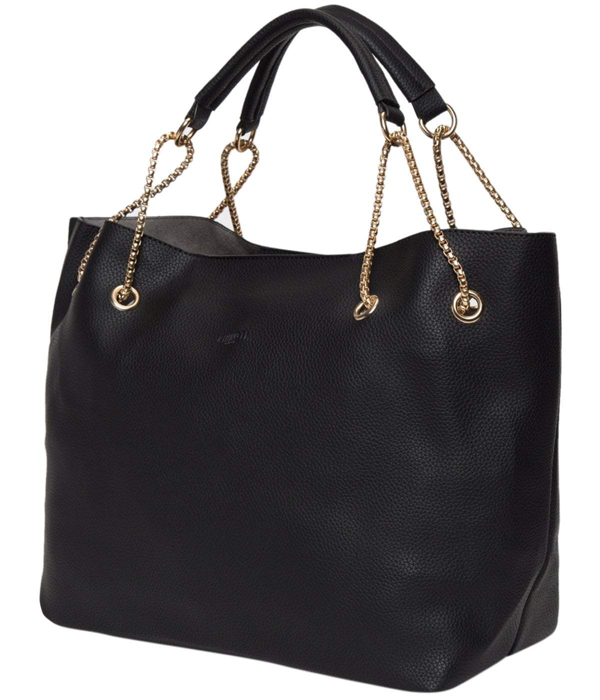 kinnoti Handbags Black color Chain Tote Bag