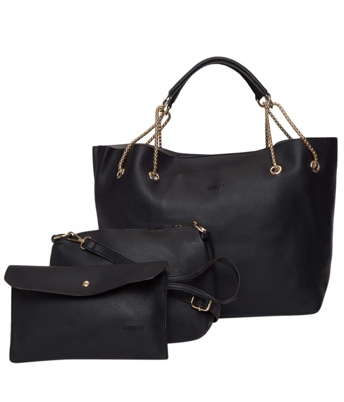 kinnoti Handbags Black color Chain Tote Bag