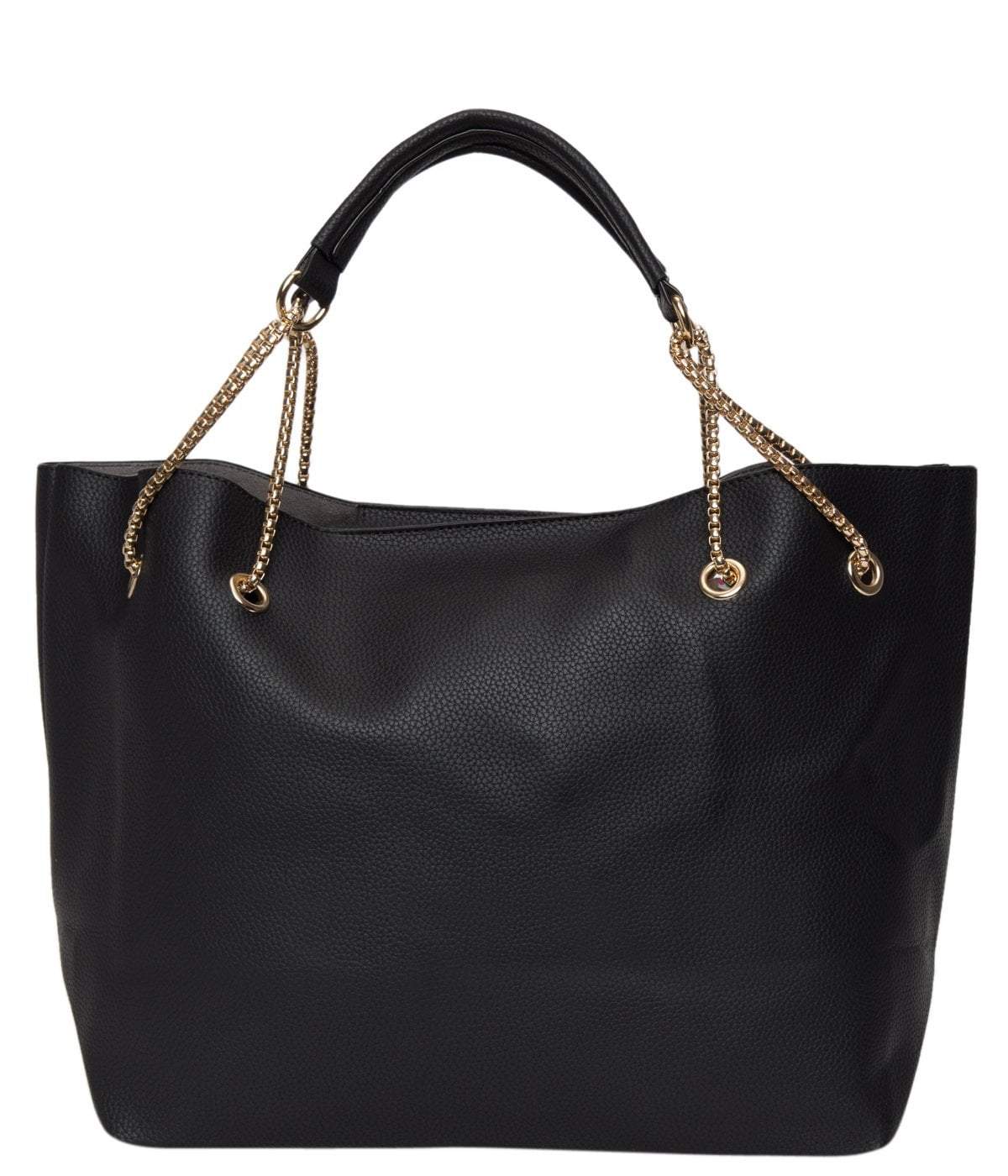 kinnoti Handbags Black color Chain Tote Bag