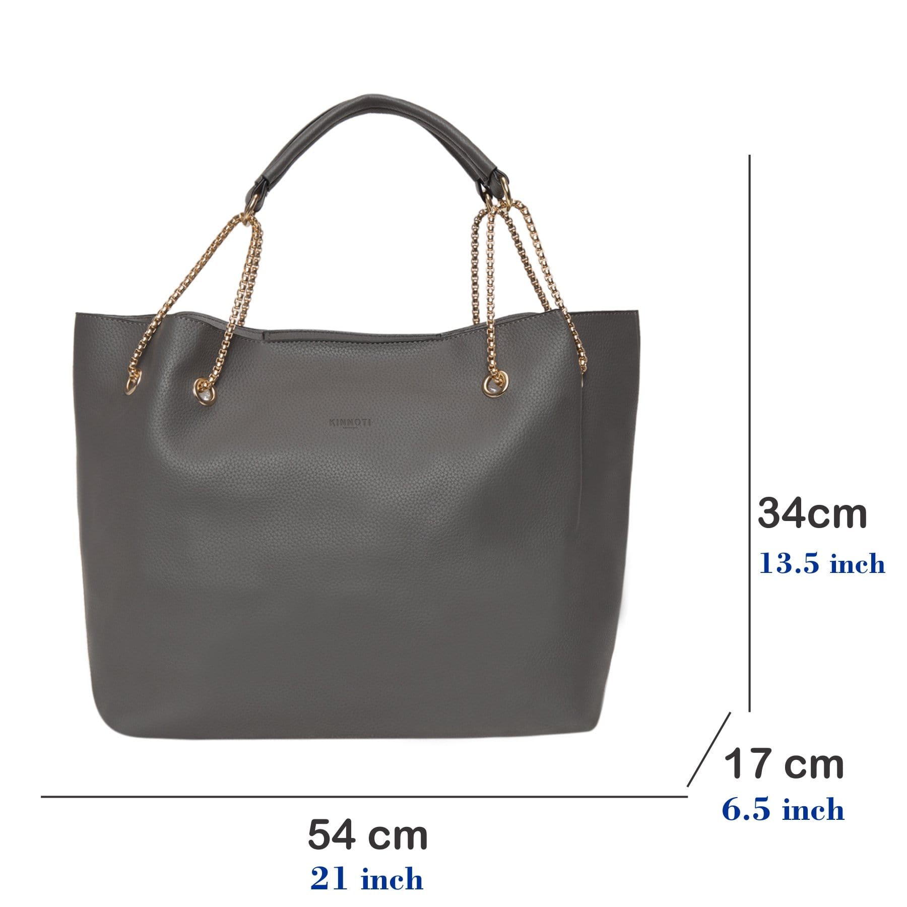kinnoti Handbags Black color Chain Tote Bag