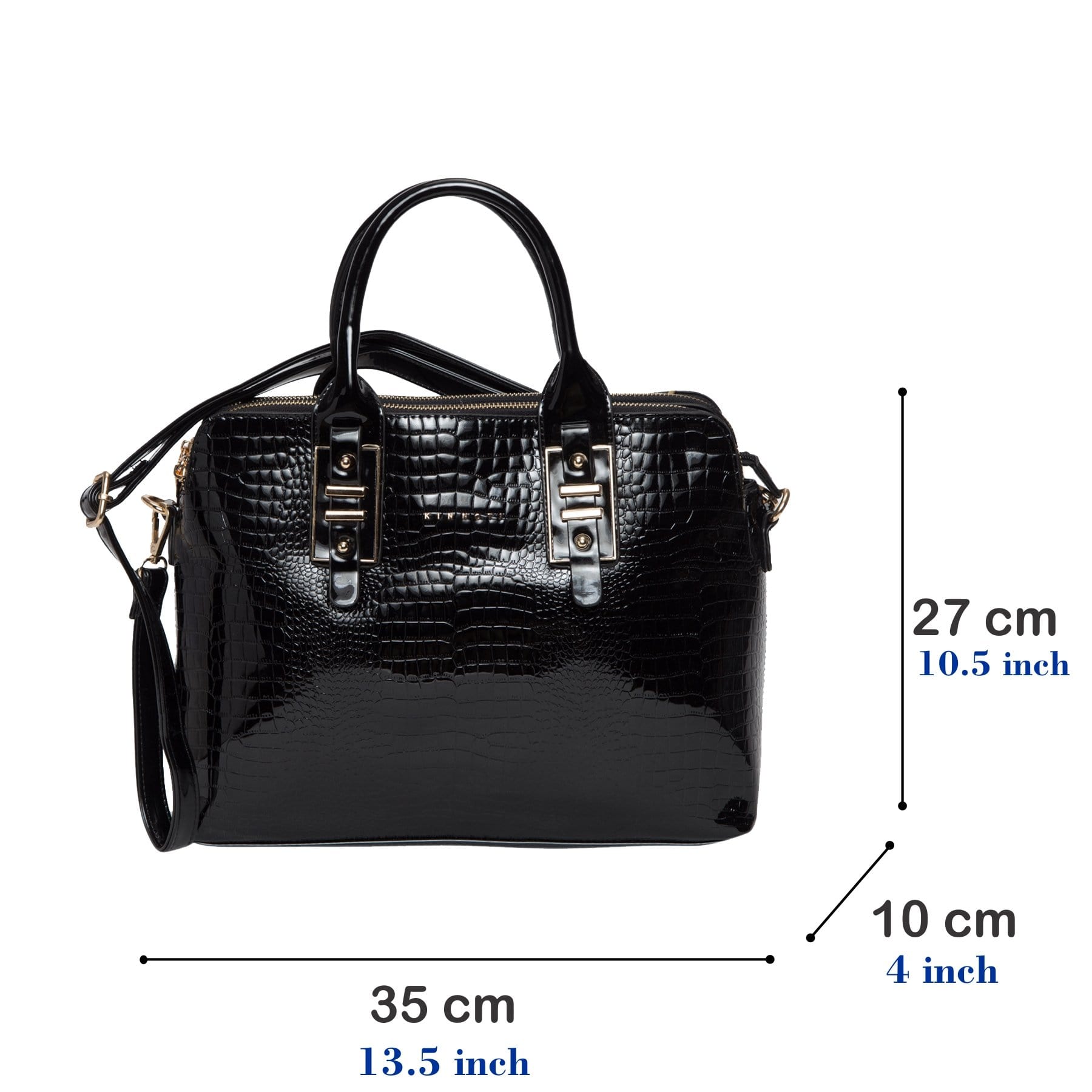 KINNOTI Handbags Black Satchel Handbag
