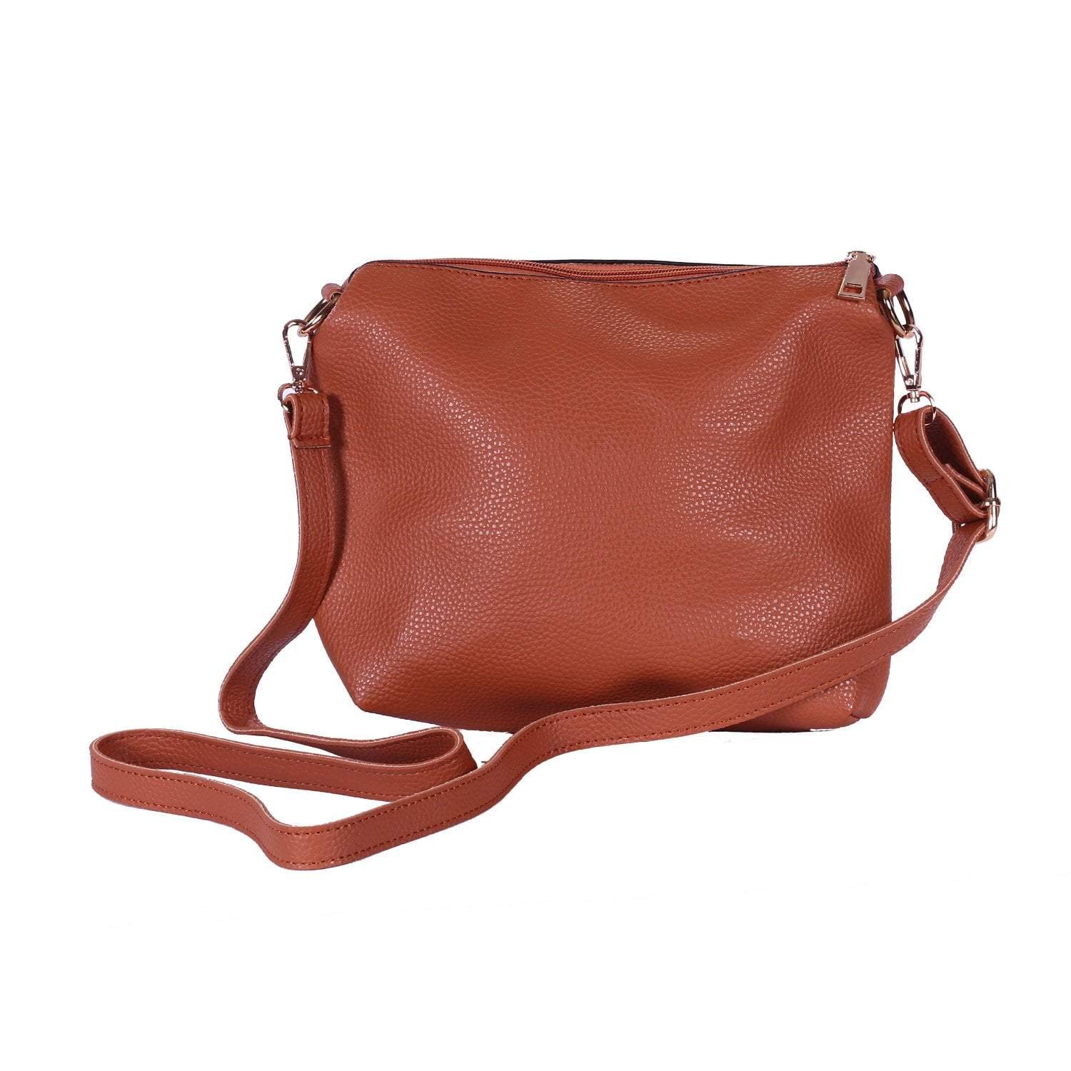 kinnoti Handbags Brown Metal Handle Satchel Bag