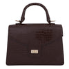 Load image into Gallery viewer, kinnoti Handbags Brown Vegan Croco Leather Satchel Handbag