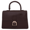 kinnoti Handbags Brown Vegan Croco Leather Satchel Handbag