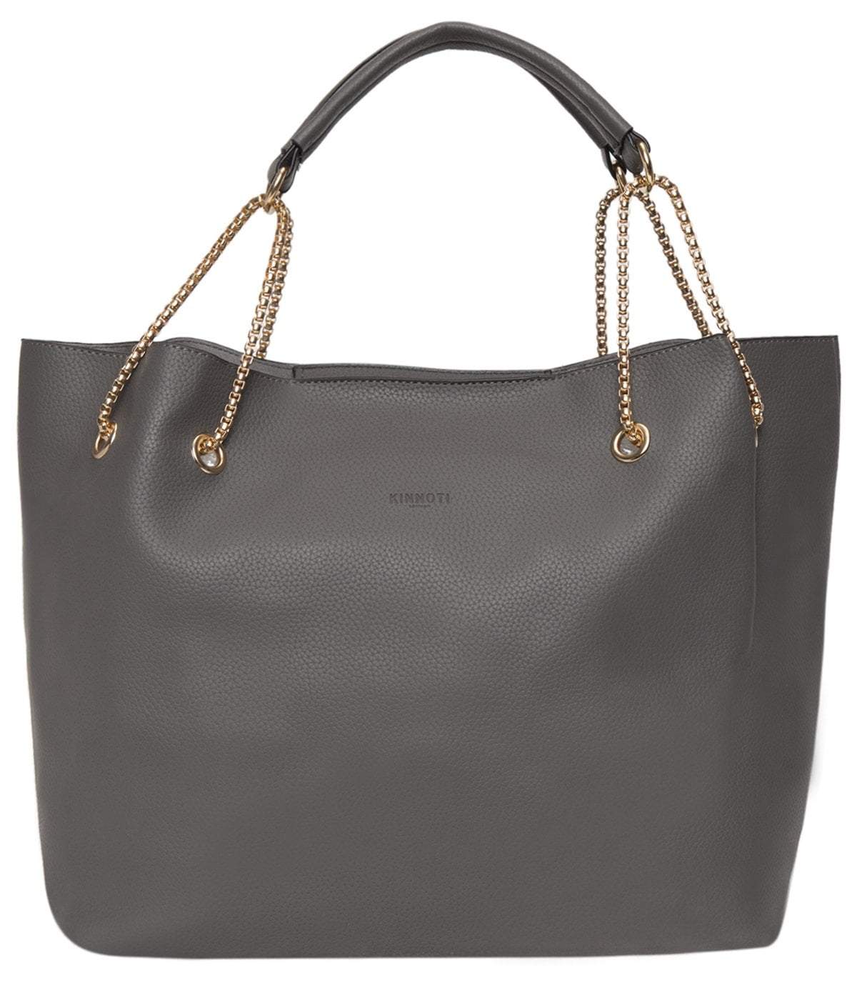 kinnoti Handbags Grey Black color Chain Tote Bag
