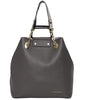 kinnoti Handbags Grey Metal Handle Satchel Bag