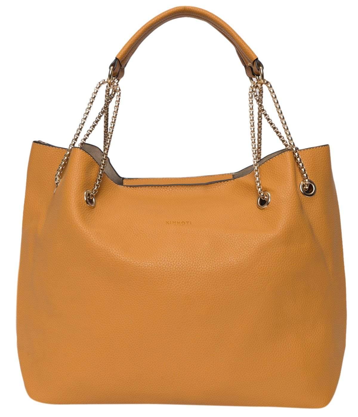 kinnoti Handbags Mustard Black color Chain Tote Bag