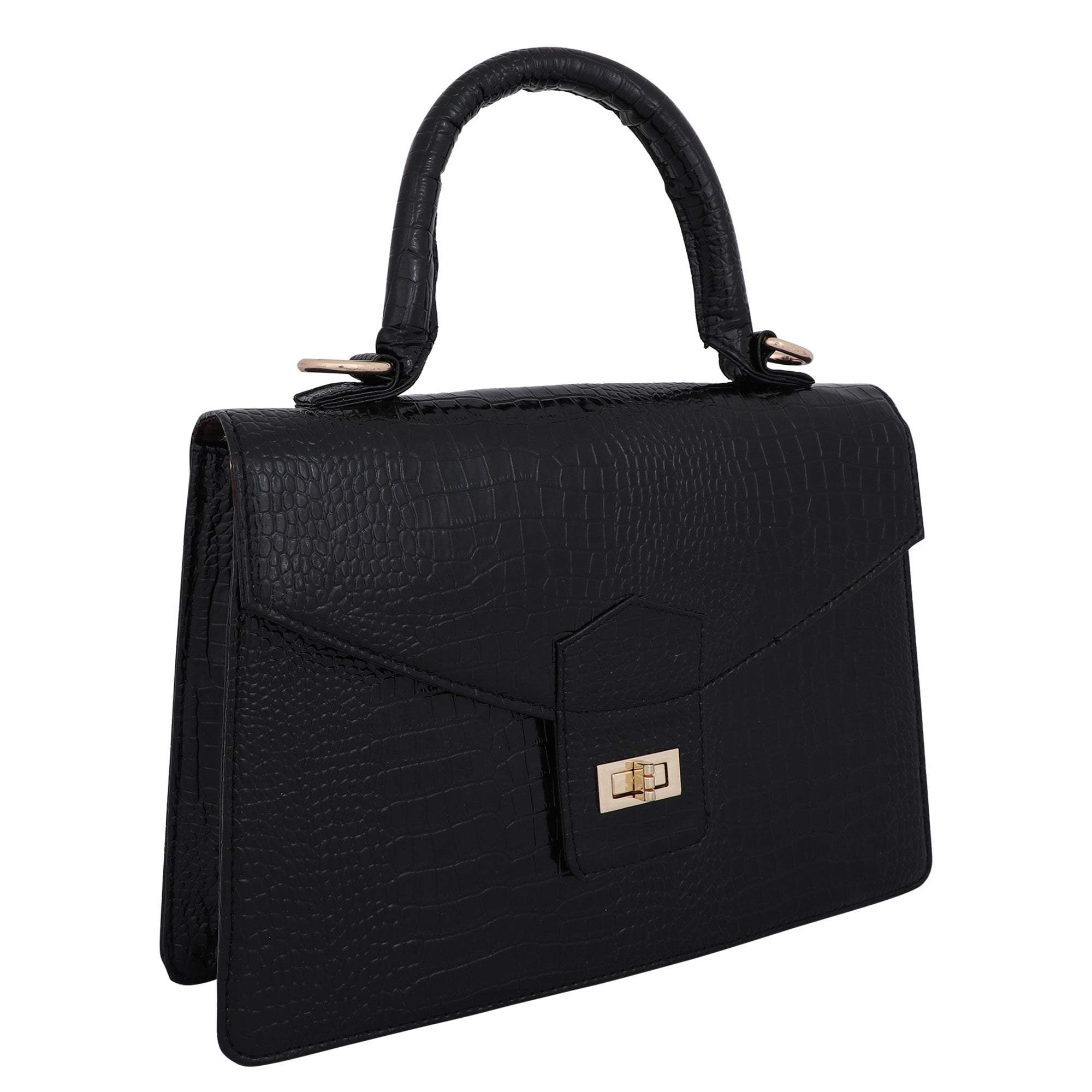 kinnoti Handbags Vegan Croco Leather Satchel Handbag