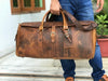 Load image into Gallery viewer, kinnoti Hunter Brown Leather Duffle Bag