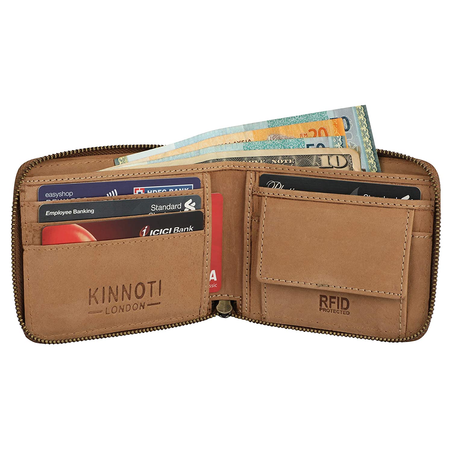 kinnoti Hunter Leather Zipper Wallet