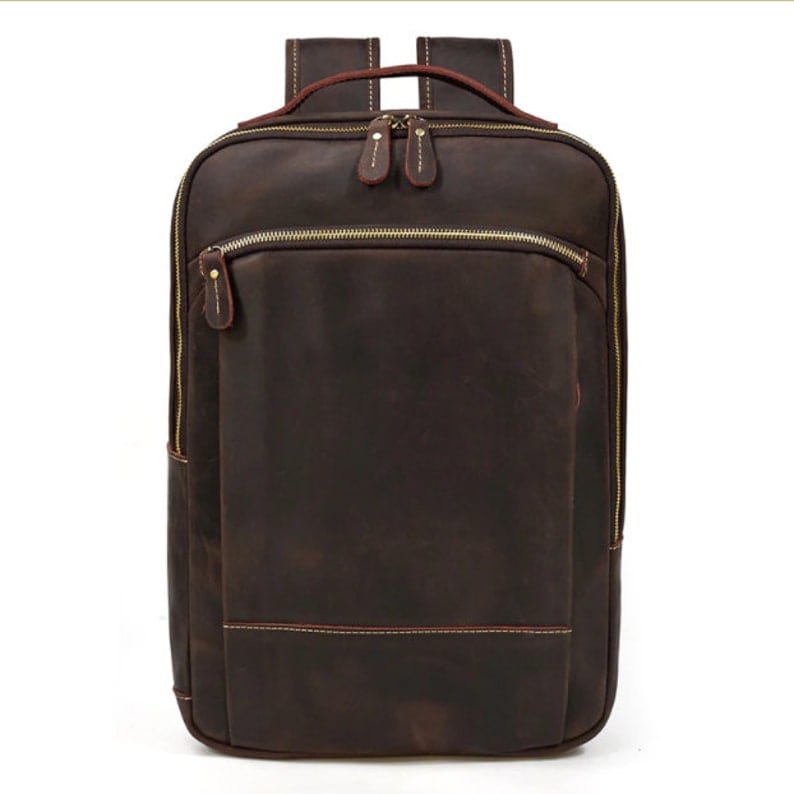 kinnoti LAPTOP BAG Dark Brown Leather Backpack